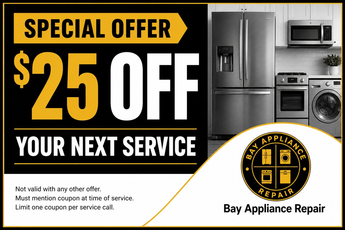 $25 off your next service coupon from Bay Appliance Repair