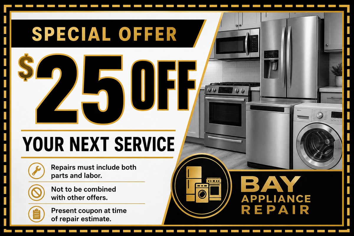 $25 off appliance repair coupon, Bay Appliance Repair